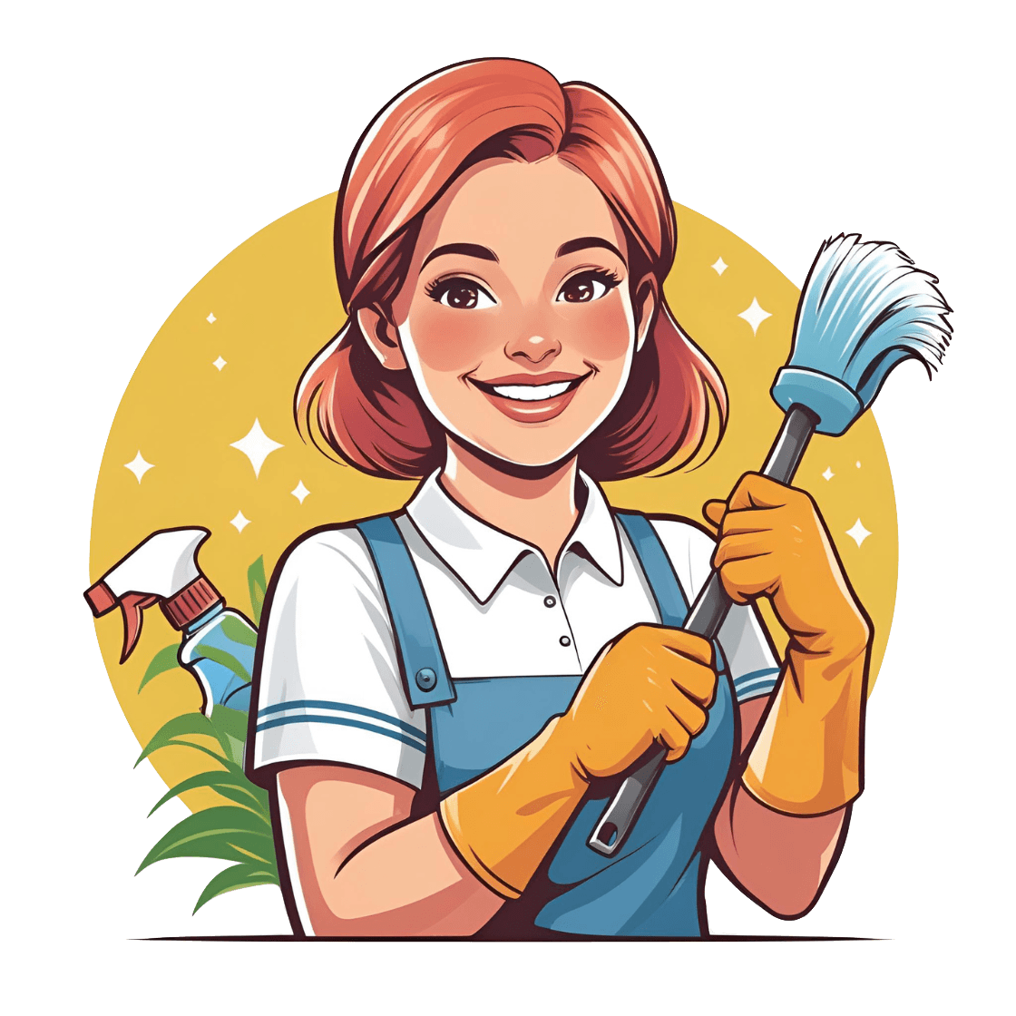 Ilustração representando serviço de limpeza residencial